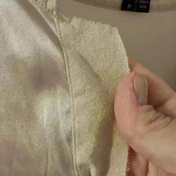 Theory Women Gold Silk/ Spandex Long Sleeve Top with Suede like collar Size P - Picture 2 of 7